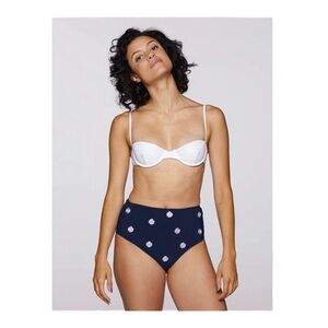 ANEMONE High Waisted Embroidered Cheeky Bottom - Black Floral NWT